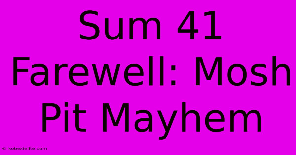 Sum 41 Farewell: Mosh Pit Mayhem