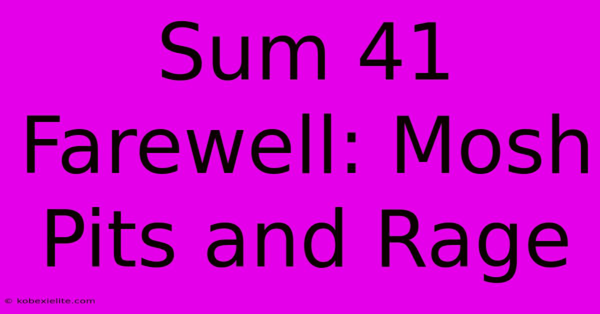 Sum 41 Farewell: Mosh Pits And Rage