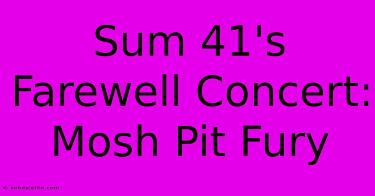 Sum 41's Farewell Concert: Mosh Pit Fury