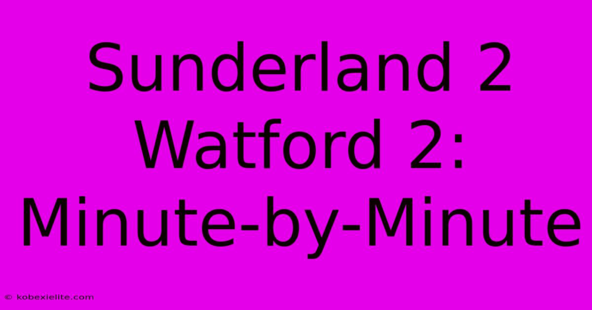 Sunderland 2 Watford 2: Minute-by-Minute