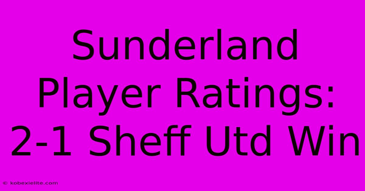 Sunderland Player Ratings: 2-1 Sheff Utd Win