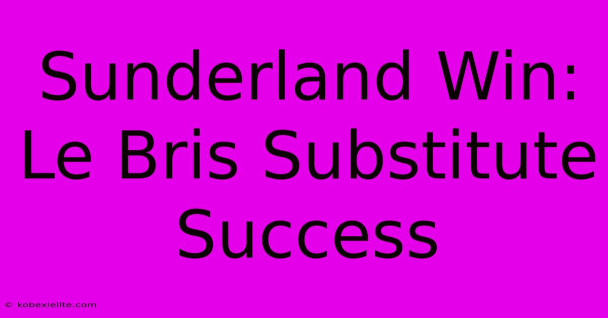 Sunderland Win: Le Bris Substitute Success