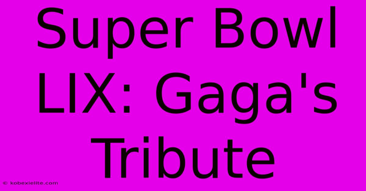 Super Bowl LIX: Gaga's Tribute