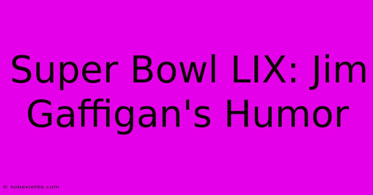 Super Bowl LIX: Jim Gaffigan's Humor