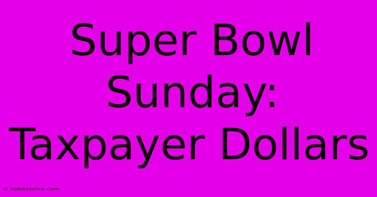 Super Bowl Sunday: Taxpayer Dollars