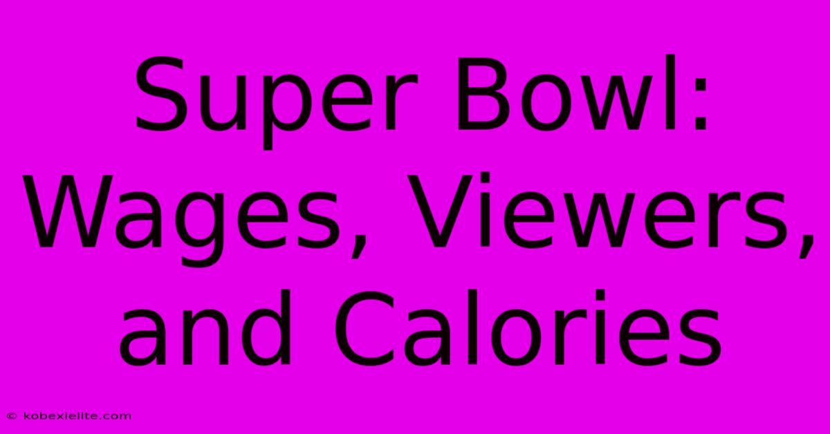 Super Bowl: Wages, Viewers, And Calories