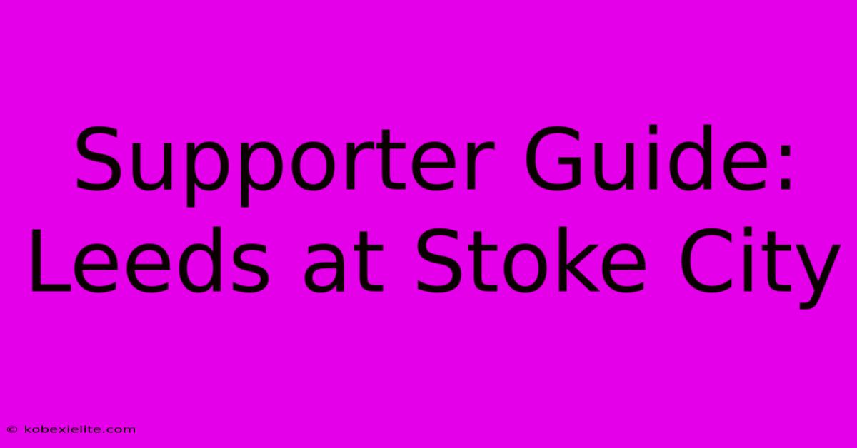 Supporter Guide: Leeds At Stoke City