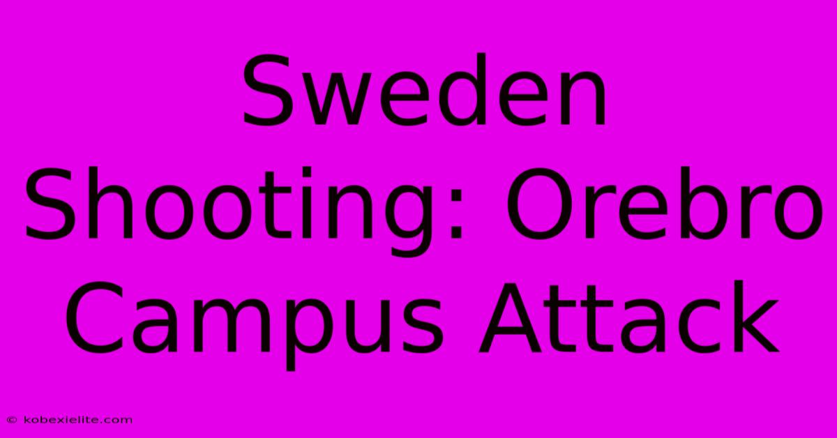 Sweden Shooting: Orebro Campus Attack