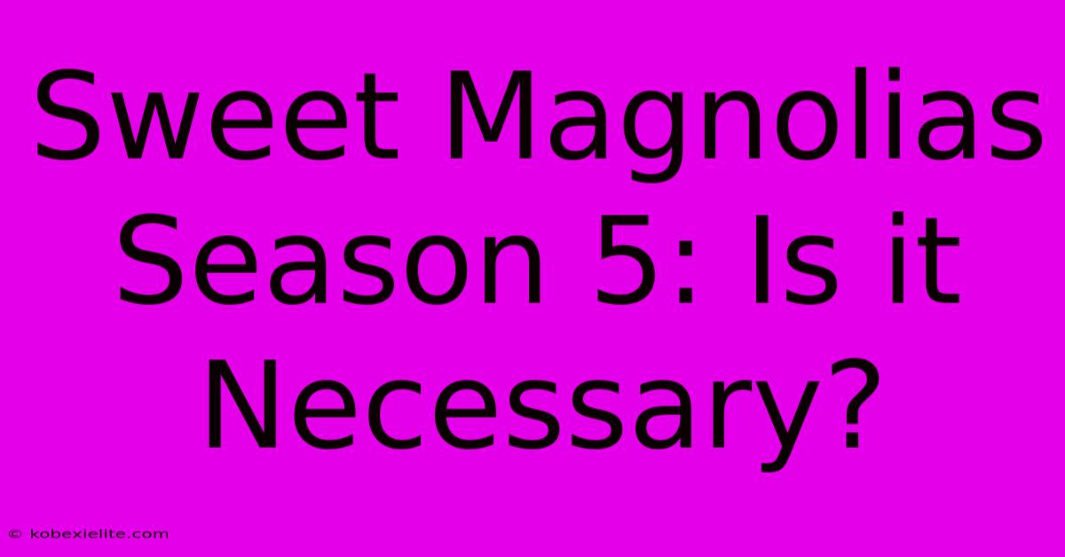 Sweet Magnolias Season 5: Is It Necessary?