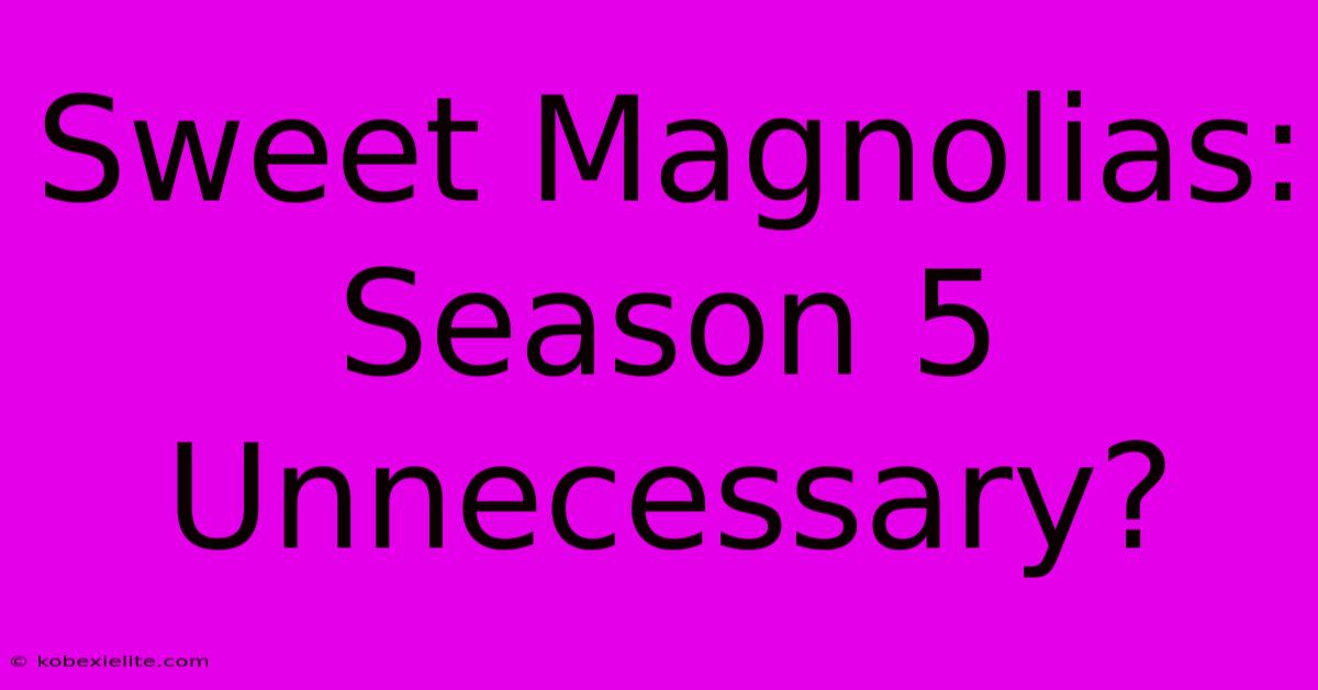 Sweet Magnolias: Season 5 Unnecessary?