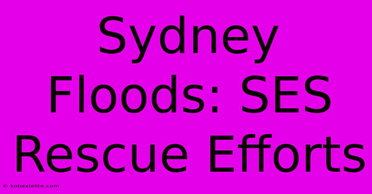 Sydney Floods: SES Rescue Efforts