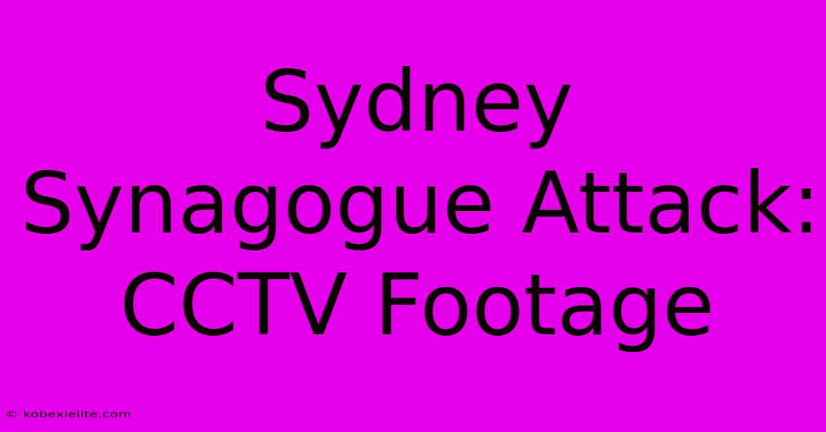 Sydney Synagogue Attack: CCTV Footage