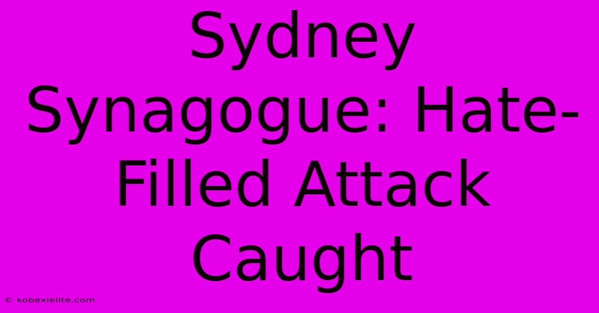 Sydney Synagogue: Hate-Filled Attack Caught