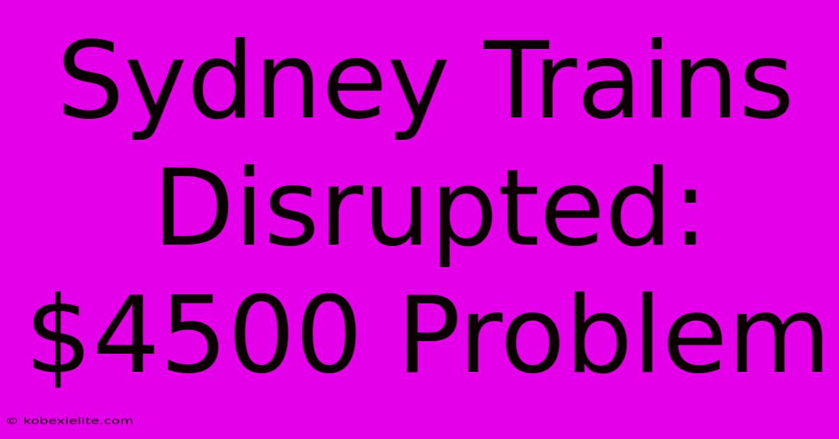 Sydney Trains Disrupted: $4500 Problem