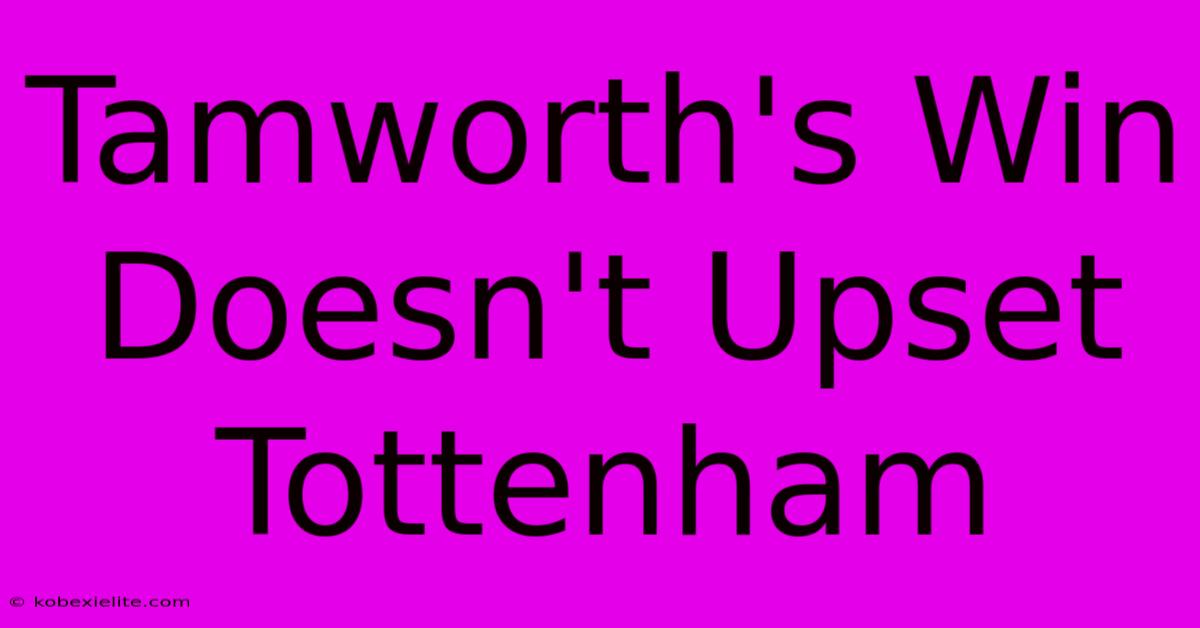 Tamworth's Win Doesn't Upset Tottenham