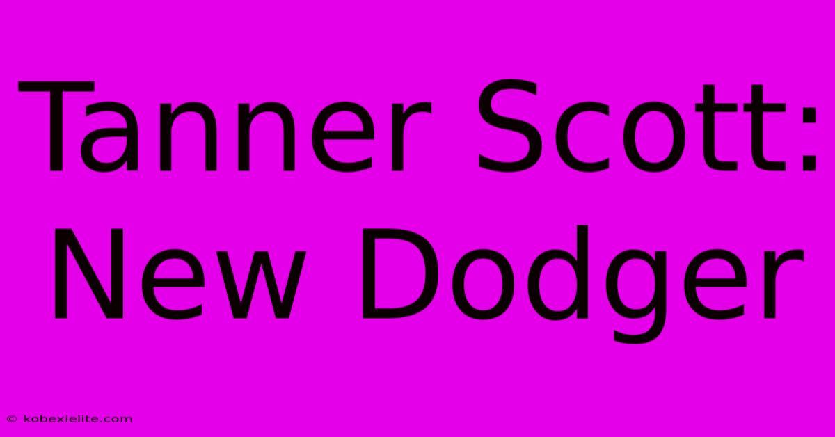 Tanner Scott: New Dodger