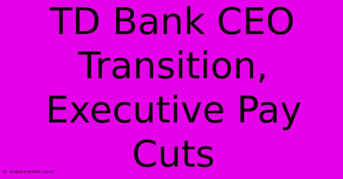 TD Bank CEO Transition, Executive Pay Cuts