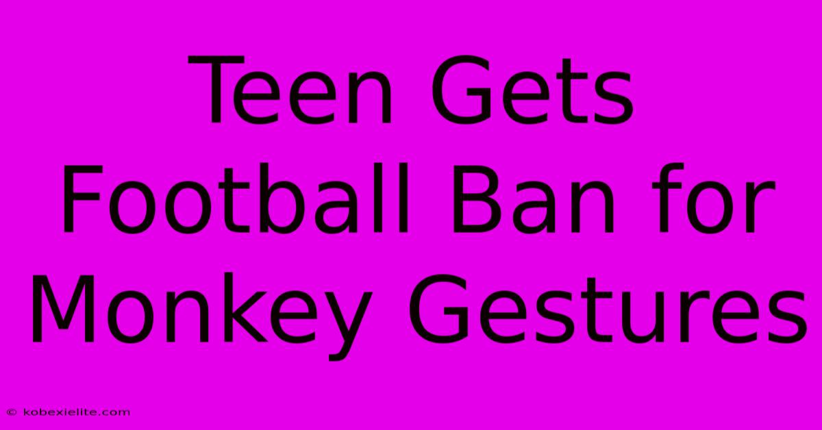 Teen Gets Football Ban For Monkey Gestures