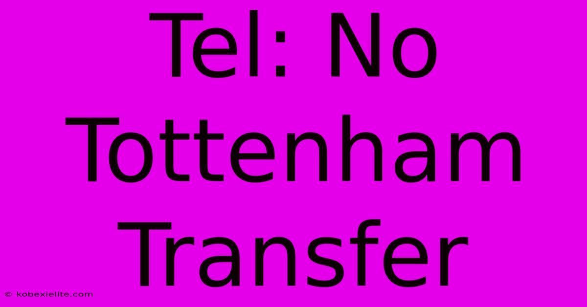 Tel: No Tottenham Transfer