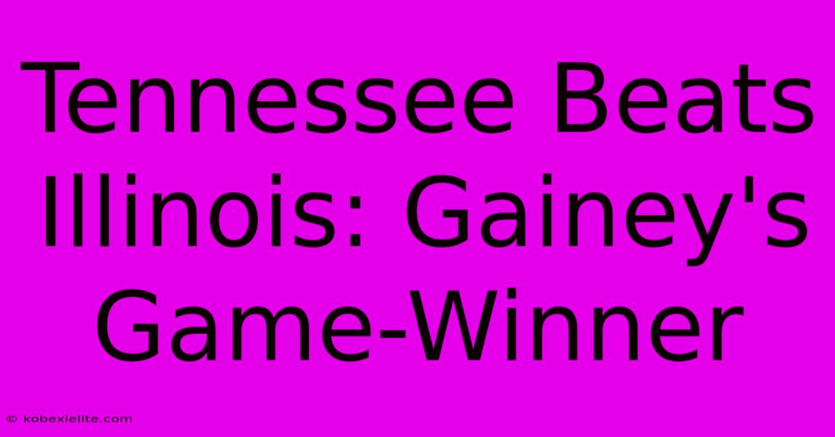 Tennessee Beats Illinois: Gainey's Game-Winner Tennessee Beats Illinois: Gainey's Game-Winner