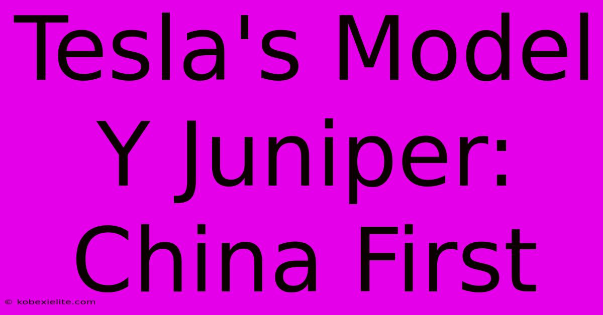 Tesla's Model Y Juniper: China First