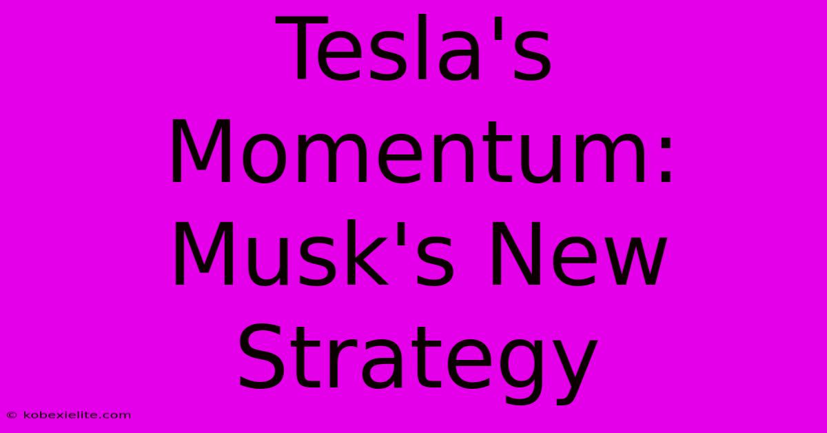 Tesla's Momentum: Musk's New Strategy