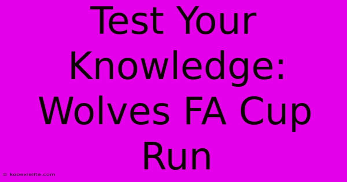 Test Your Knowledge: Wolves FA Cup Run