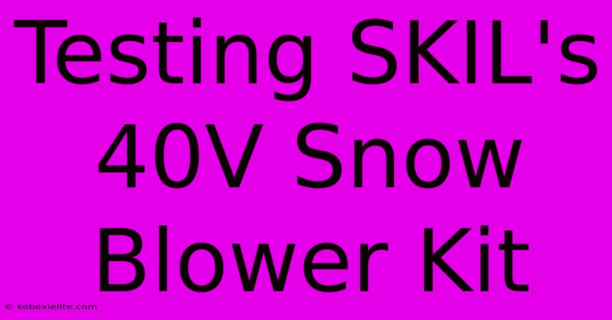 Testing SKIL's 40V Snow Blower Kit