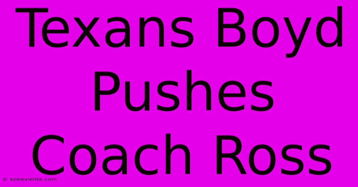 Texans Boyd Pushes Coach Ross