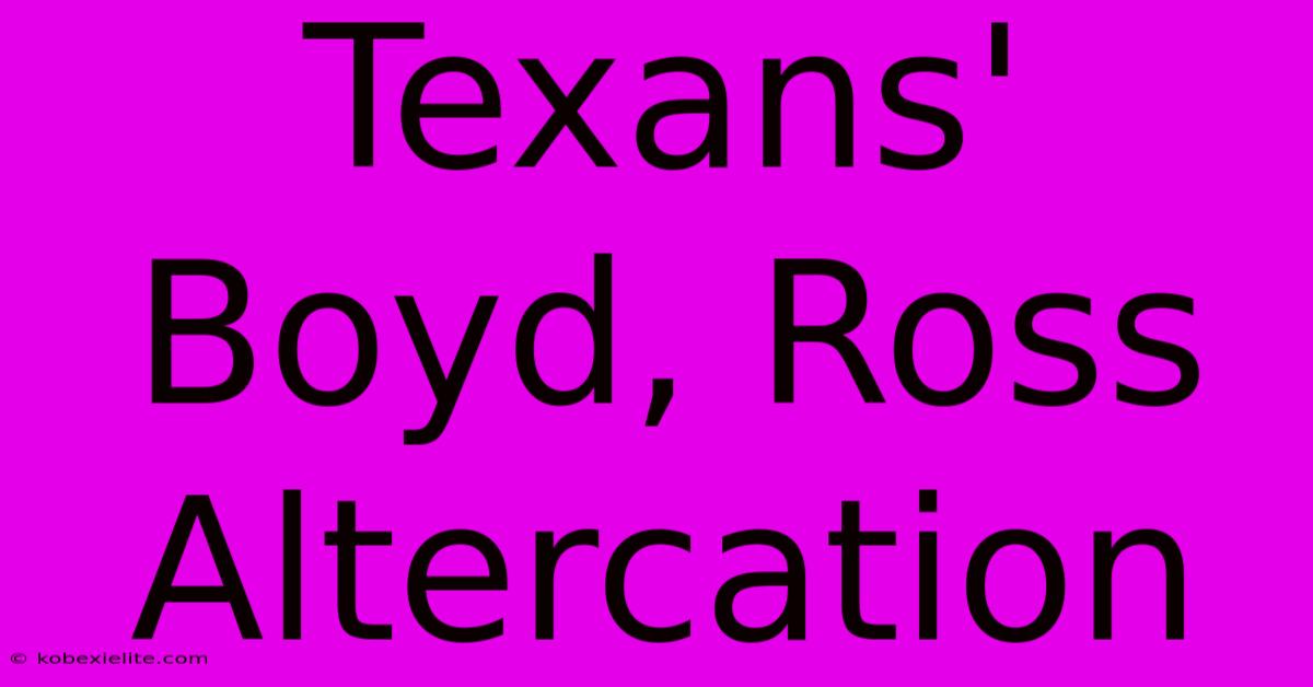 Texans' Boyd, Ross Altercation