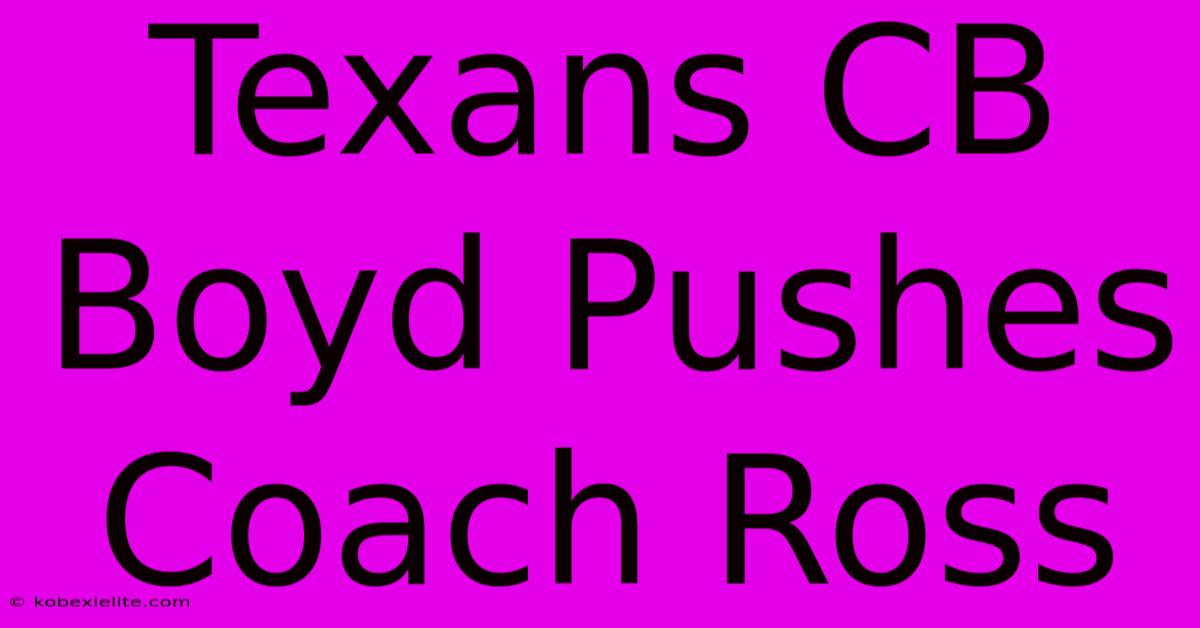 Texans CB Boyd Pushes Coach Ross