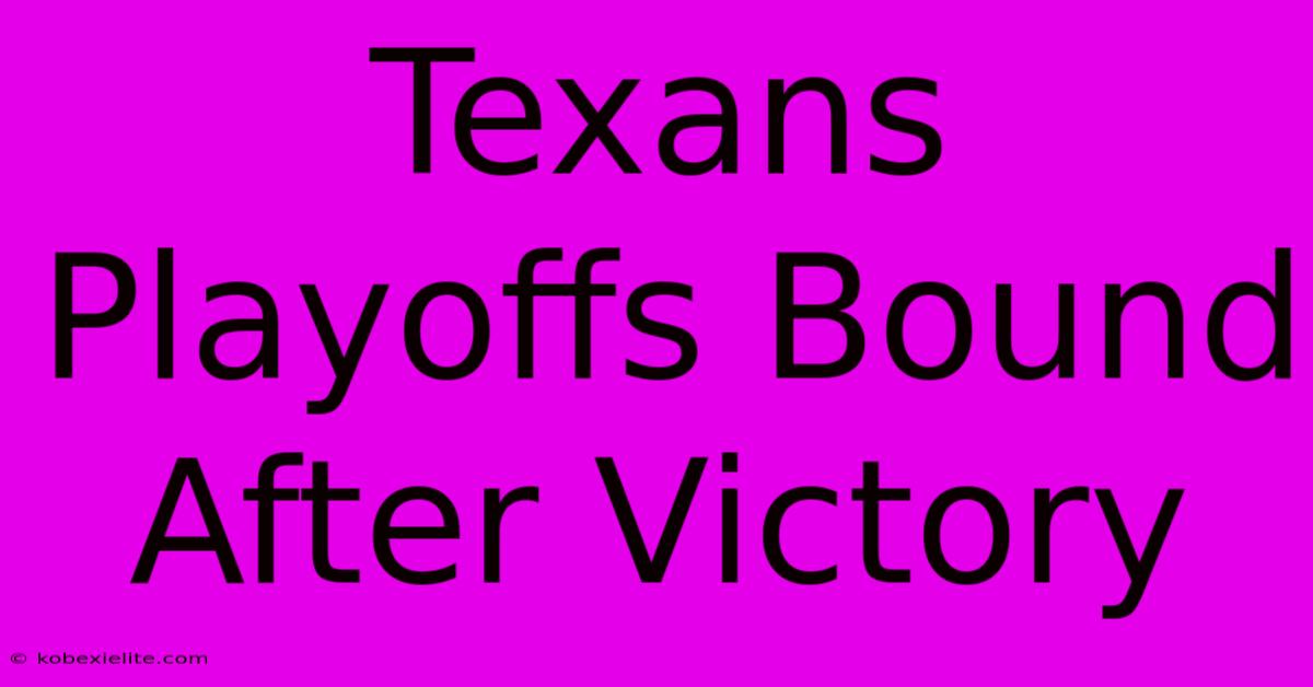 Texans Playoffs Bound After Victory