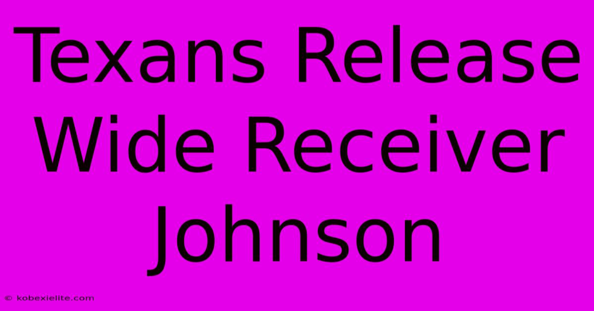 Texans Release Wide Receiver Johnson