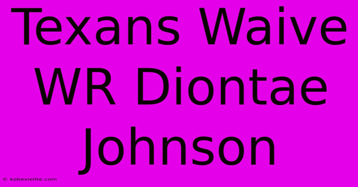 Texans Waive WR Diontae Johnson