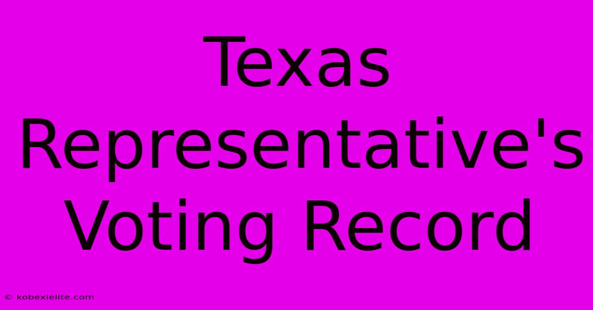 Texas Representative's Voting Record