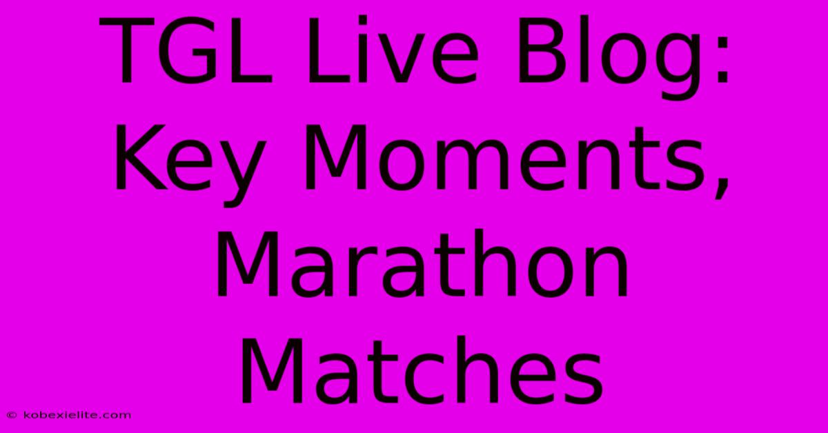 TGL Live Blog: Key Moments, Marathon Matches