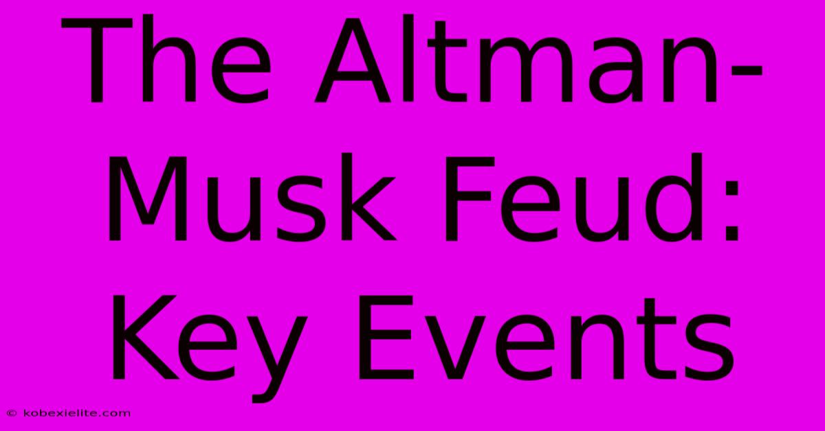 The Altman-Musk Feud: Key Events