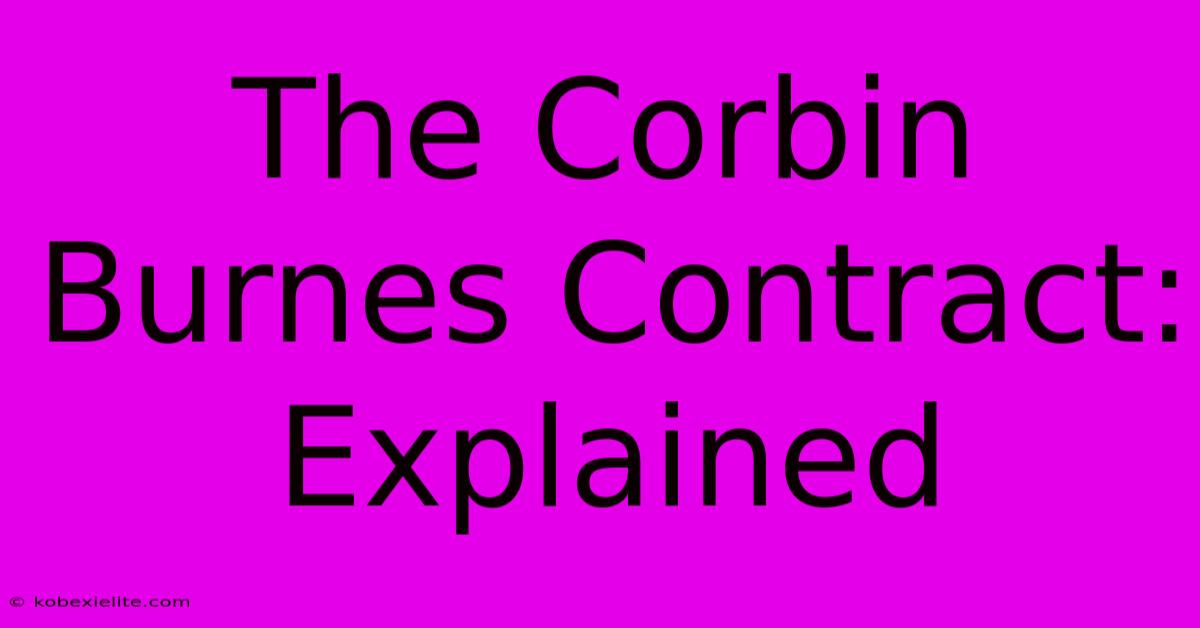 The Corbin Burnes Contract: Explained