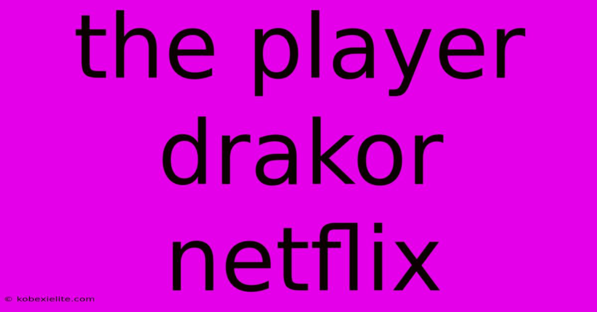 The Player Drakor Netflix