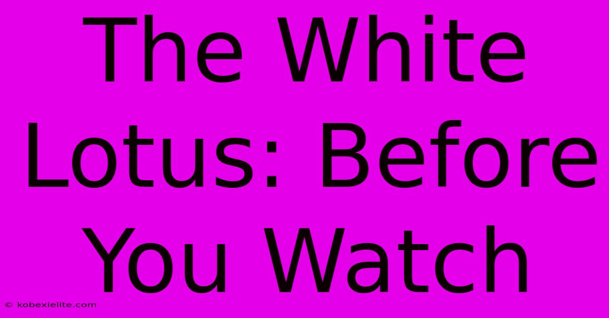 The White Lotus: Before You Watch