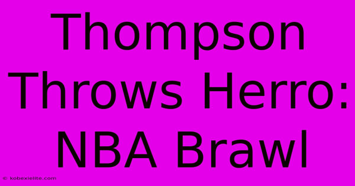 Thompson Throws Herro: NBA Brawl