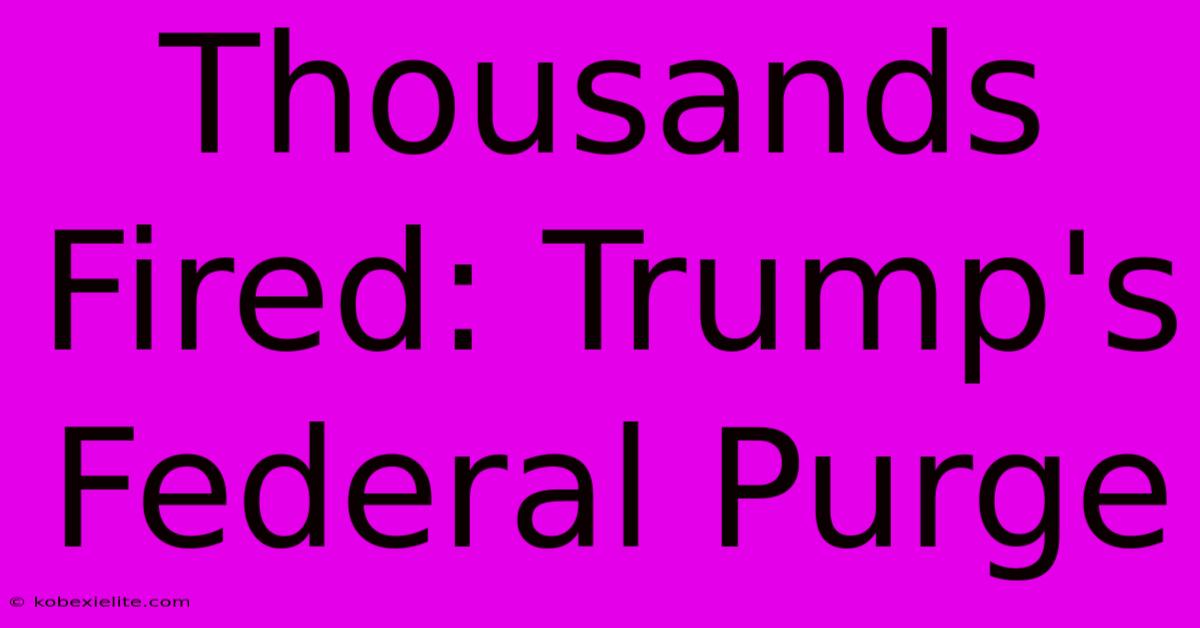 Thousands Fired: Trump's Federal Purge