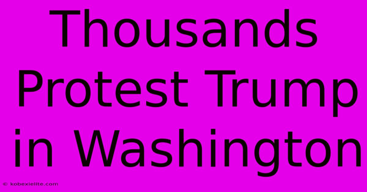 Thousands Protest Trump In Washington