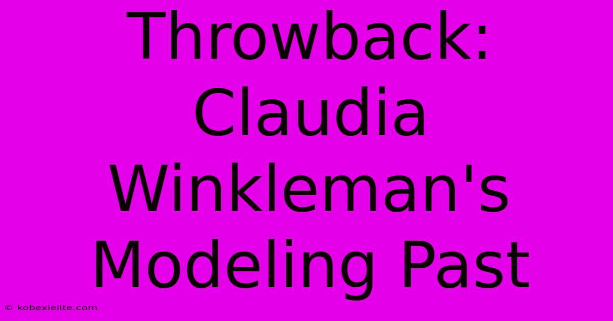 Throwback: Claudia Winkleman's Modeling Past