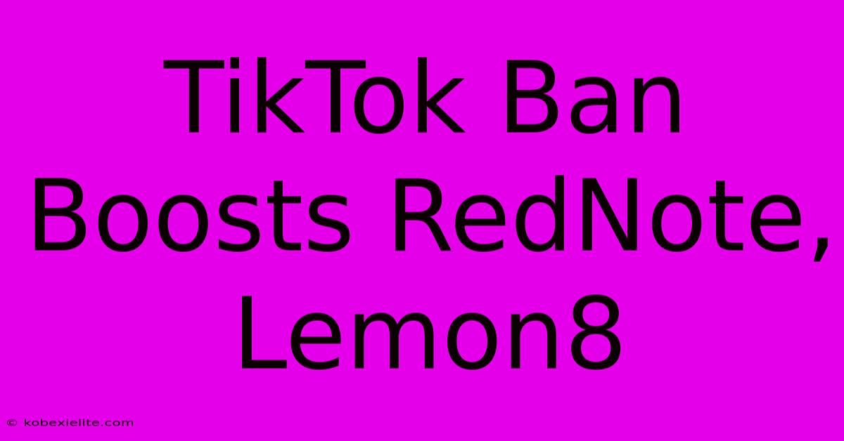 TikTok Ban Boosts RedNote, Lemon8