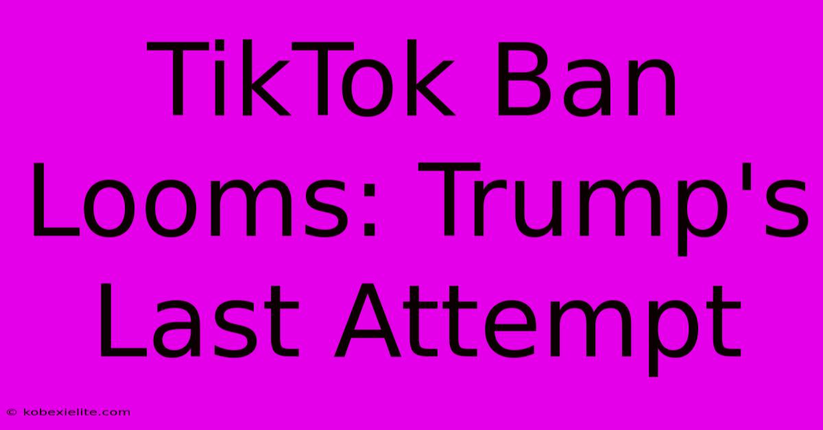 TikTok Ban Looms: Trump's Last Attempt