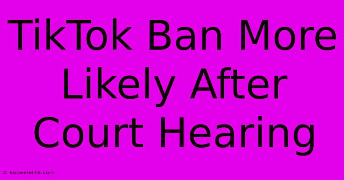 TikTok Ban More Likely After Court Hearing