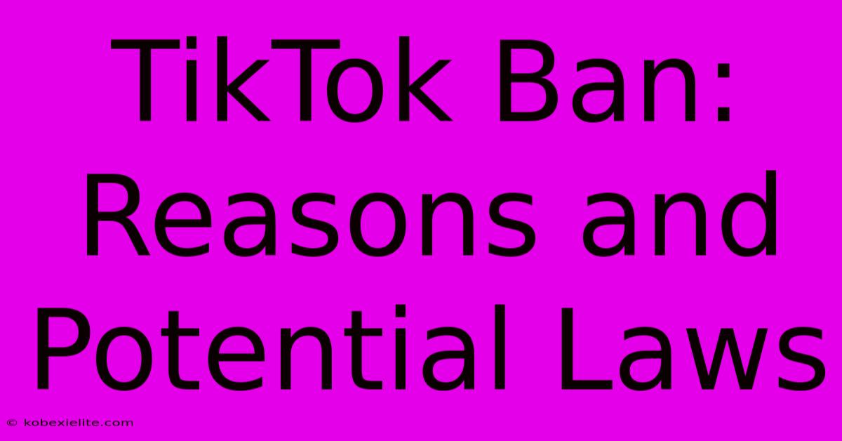 TikTok Ban: Reasons And Potential Laws