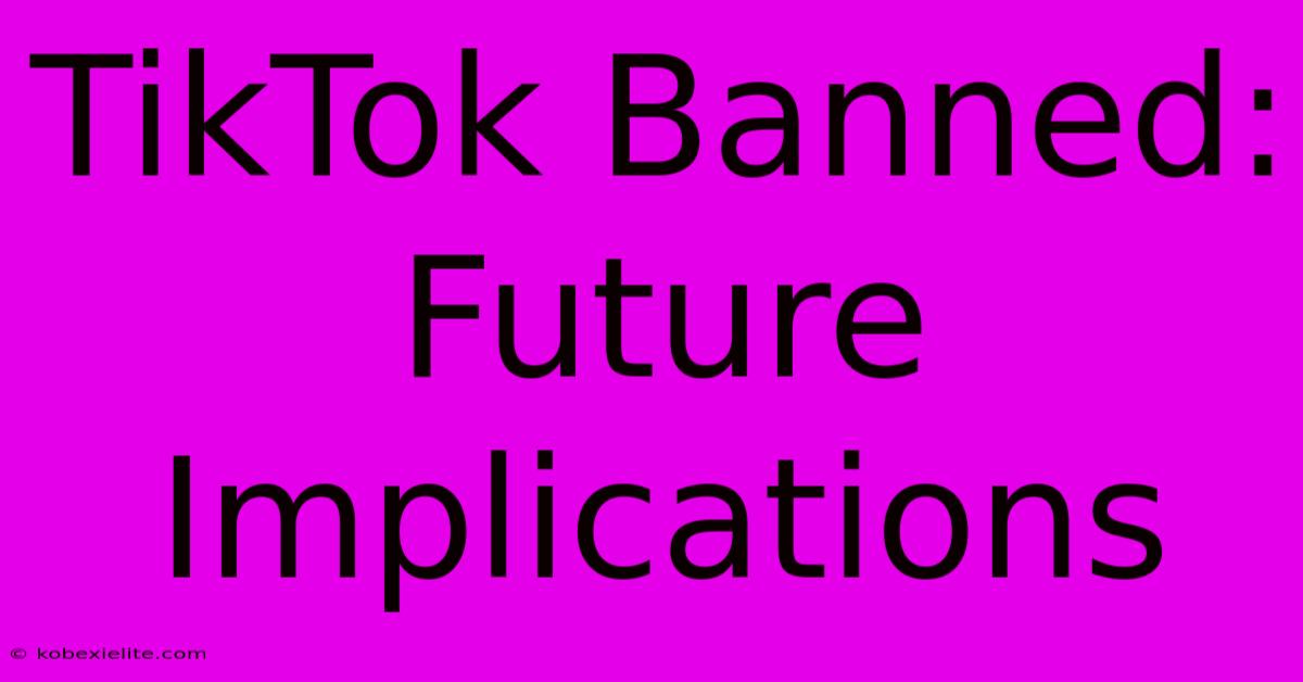 TikTok Banned: Future Implications