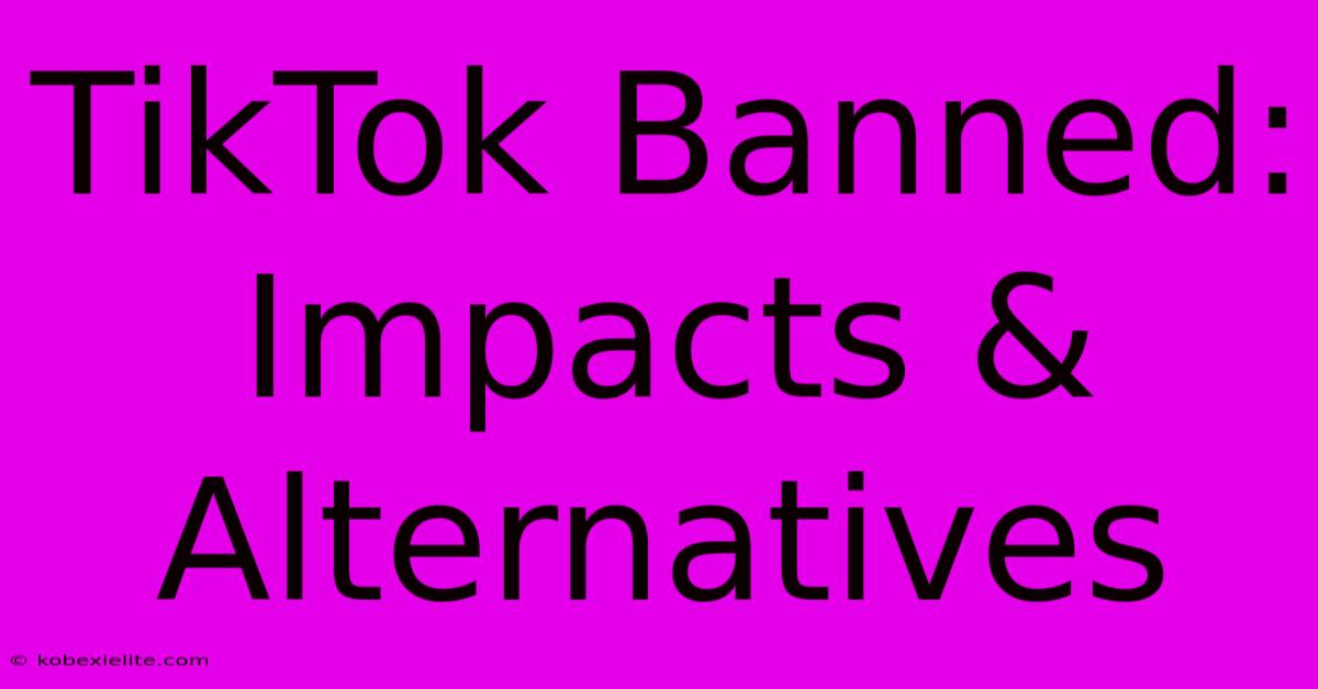 TikTok Banned: Impacts & Alternatives